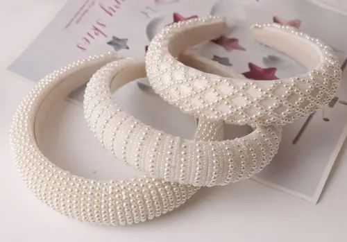 Tiara Bordada de Pérolas para Noiva