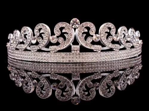 Tiara Real de strass para noivas