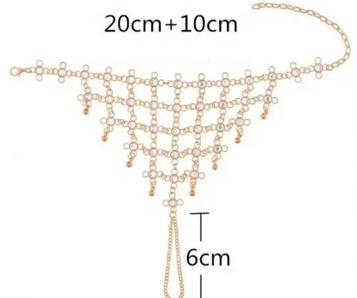 Tornozeleiras para noivas malha de strass (2 peças)