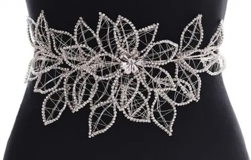 Aplique de Flores de Strass para Cinto ou Cabelo