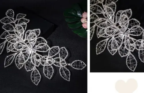 Aplique de Flores de Strass para Cinto ou Cabelo