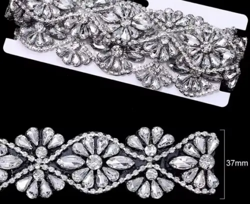 Aplique de Pedraria Floral Cintura Toda (até 90cm) Promoção!