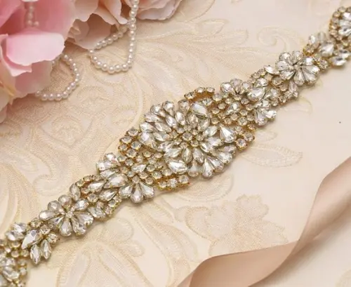 Aplique de Strass Dourado