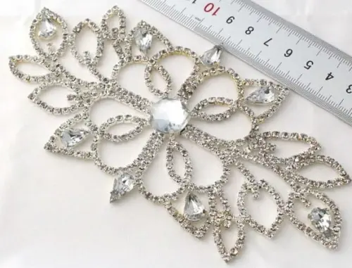 Aplique de strass Flor grande