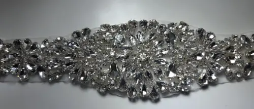 Aplique de strass Flores de prata