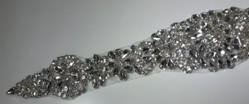 Aplique de strass Flores de prata