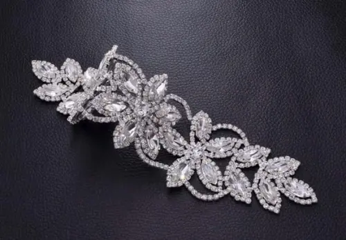 Aplique de strass Florido cor prata
