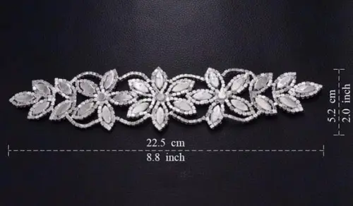 Aplique de strass Florido cor prata
