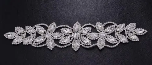 Aplique de strass Florido cor prata