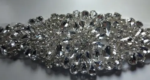 Aplique de strass Flores de prata