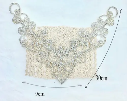 Aplique de Strass para Decote de Vestido de Festa