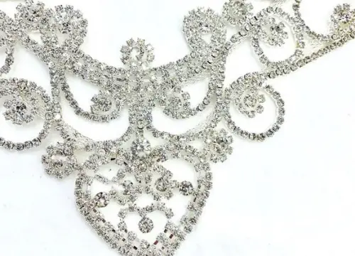 Aplique de Strass para Decote de Vestido de Festa