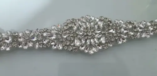 Aplique de strass para vestido de noiva ou festa PRATA