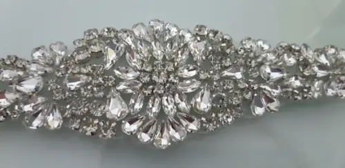 Aplique de strass para vestido de noiva ou festa PRATA