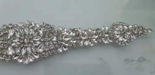Aplique de strass para vestido de noiva ou festa PRATA