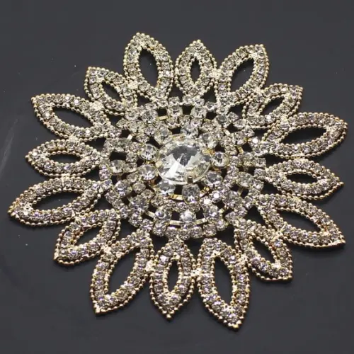 Aplique Flor grande de strass