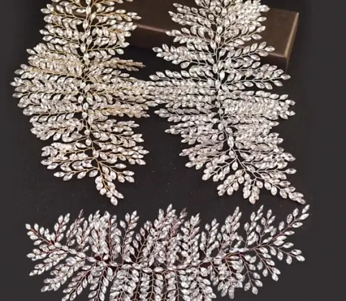 Arranjo de cabeça de strass para noivas