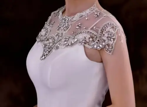 Capa de Ombro Bordada para Vestido de Noiva ou de Festa