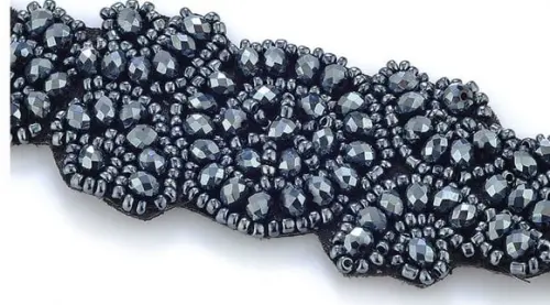 Cinto bordado preto para vestido de festa
