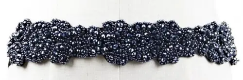 Cinto bordado preto para vestido de festa