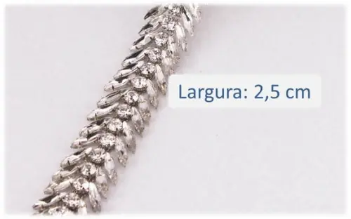 Cinto de Metal com Pedraria Prata