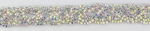 Cinto de metal trançado de strass em 4 cores