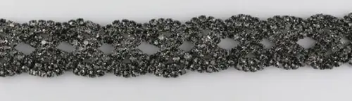 Cinto de Metal Trançado de Strass Preto