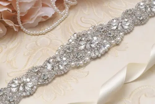 Cinto de Pedraria Prata p/ Vestido de Noiva ou Festa