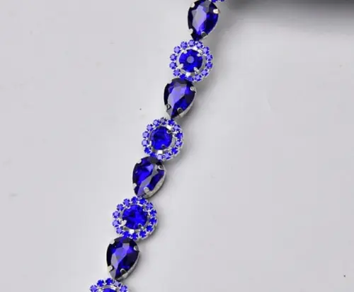 Cinto de Strass Azul com Prata (cintura Toda até 90cm)