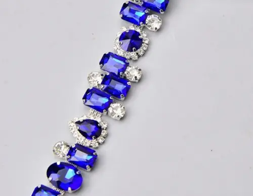 Cinto de Strass Azul com Prata (cintura Toda até 90cm)