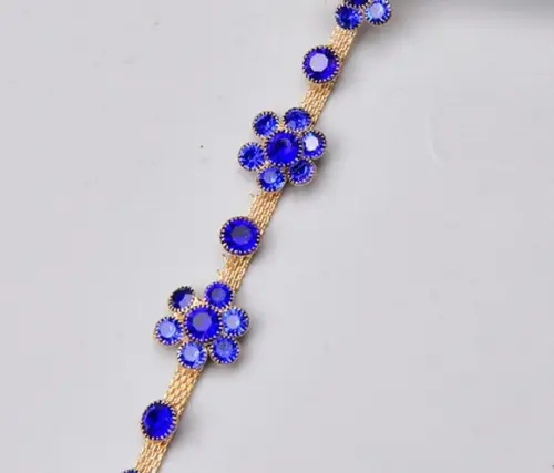 Cinto de Strass Azul com Prata (cintura Toda até 90cm)