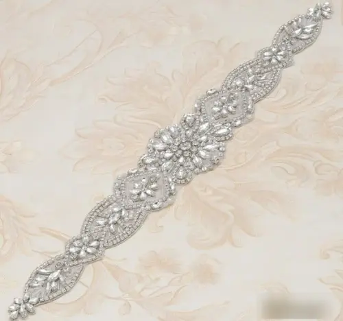 Cinto de Strass Bordado Prata