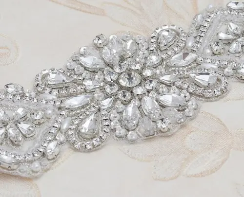 Cinto de Strass Bordado Prata
