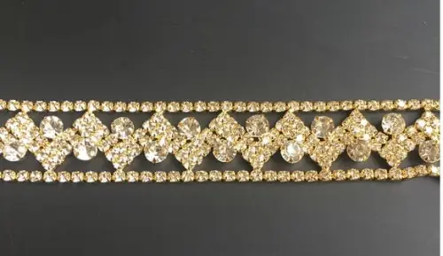 Cinto De Strass Chevron Dourado, Prata Ou Rosé