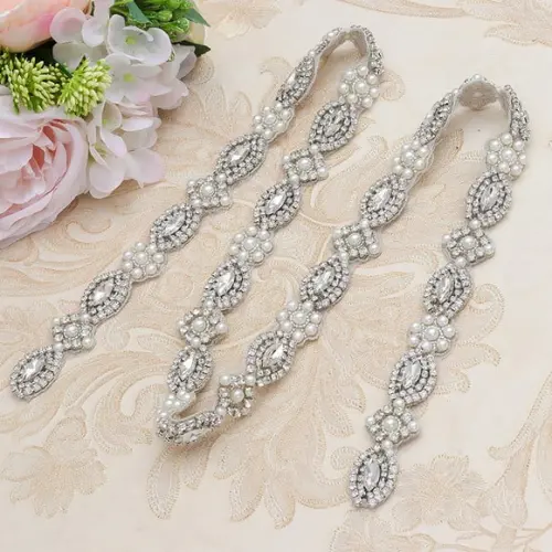Cinto de Strass com Pérolas Cintura Toda (até 90cm)