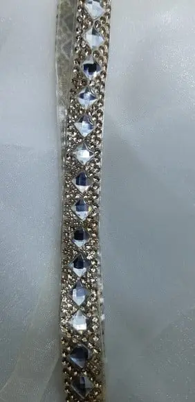 Cinto de strass dourado e prata 1 cm
