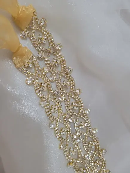 Cinto de Strass Dourado Luxo
