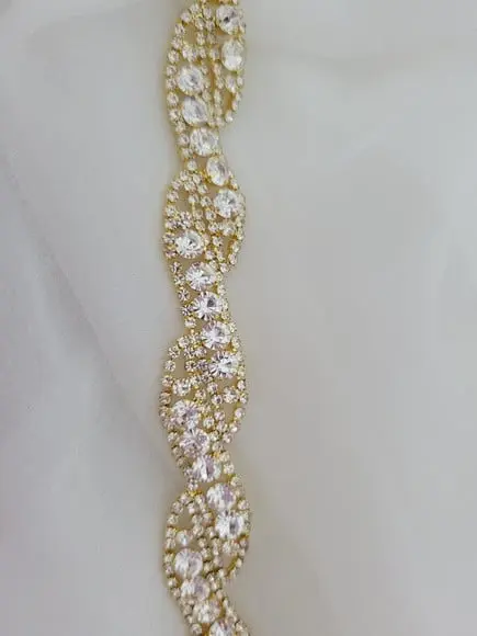 Cinto de Strass Dourado Trançado