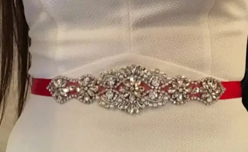 Cinto de Strass e Pérolas Aplique 18cm!