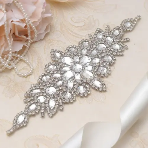 Cinto de Strass Flor Prata