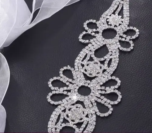 Cinto de strass flores de cristal 3 cores