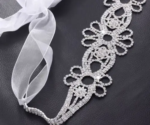 Cinto de strass flores de cristal 3 cores