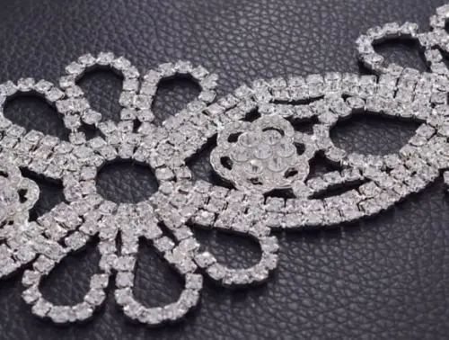 Cinto de strass flores de cristal 3 cores