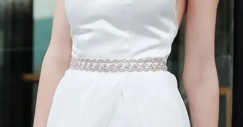 Cinto de strass flores trançadas rosé