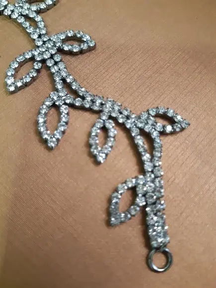 Cinto de strass folhas p/ vestido noiva ou festa cinza