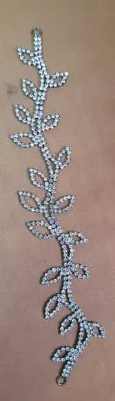 Cinto de strass folhas p/ vestido noiva ou festa cinza