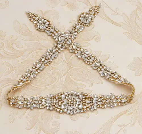 Cinto de Strass Grande Aplique 80cm