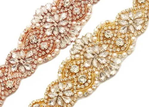 Cinto de Strass Grande Prata Dourado ou Rosé 57cm