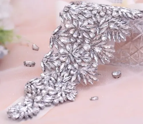 Cinto de Strass Luxo Bordado Largo