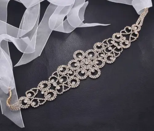 Cinto de strass luxo dourado